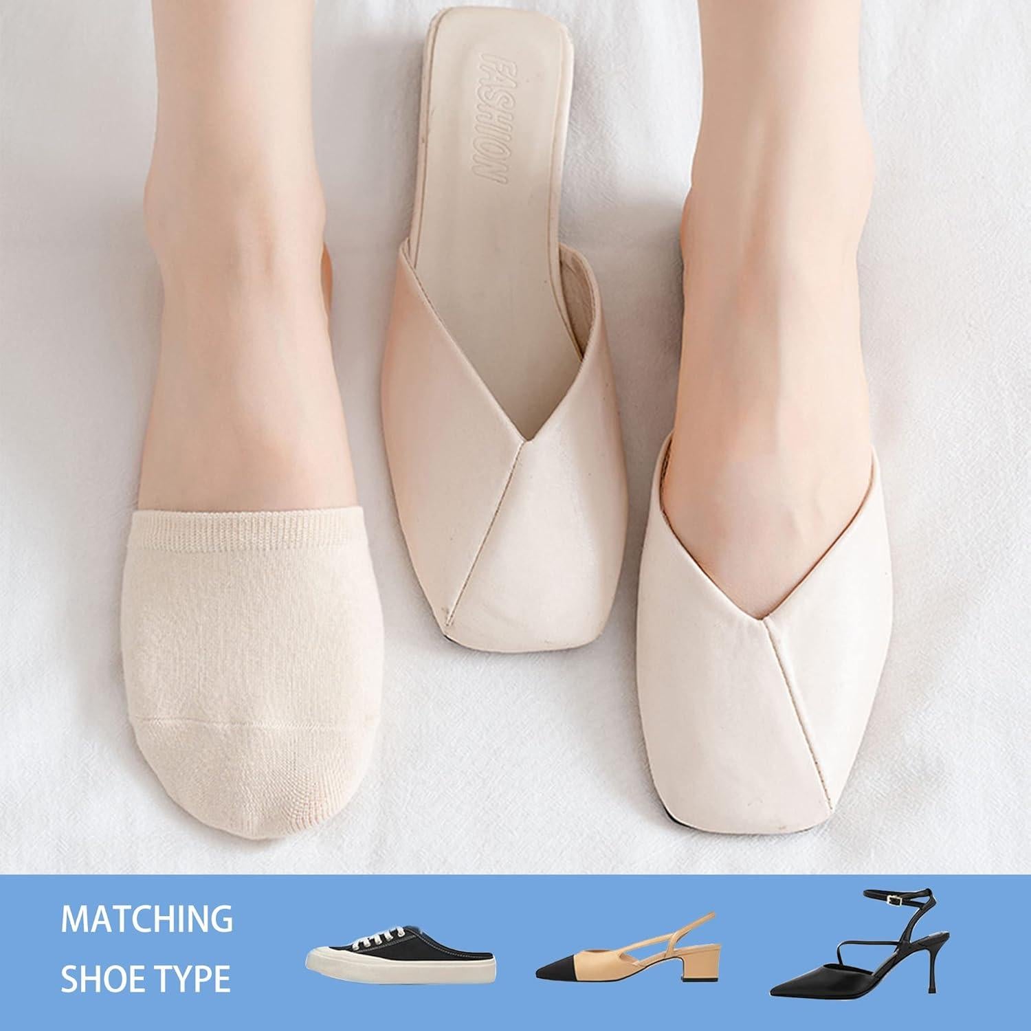 6 Pares de Calcetines Invisibles para Mujeres Antideslizantes