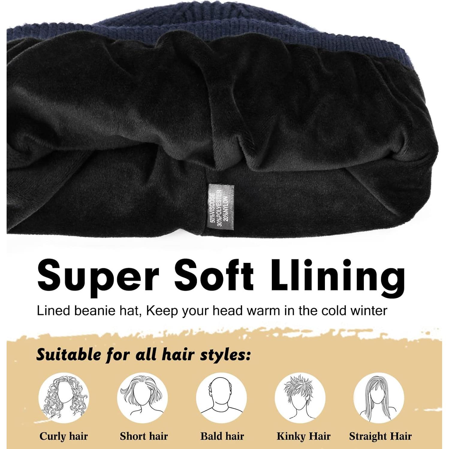 Gorro de invierno Wmcaps unisex forro polar azul marino