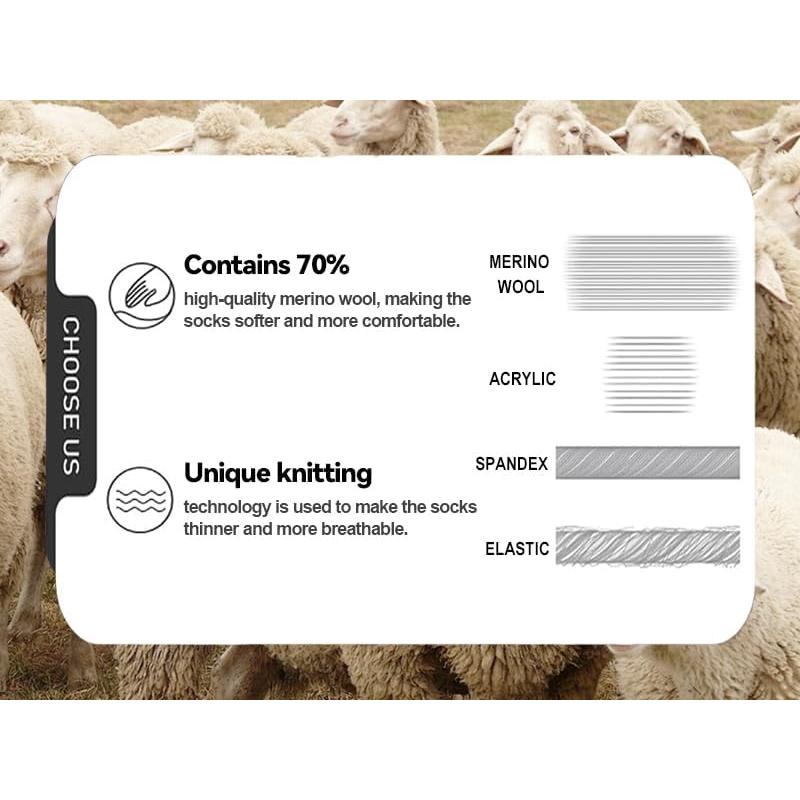 Calcetines Térmicos de Lana Merino Bonangel para Hombres 3 Pairs