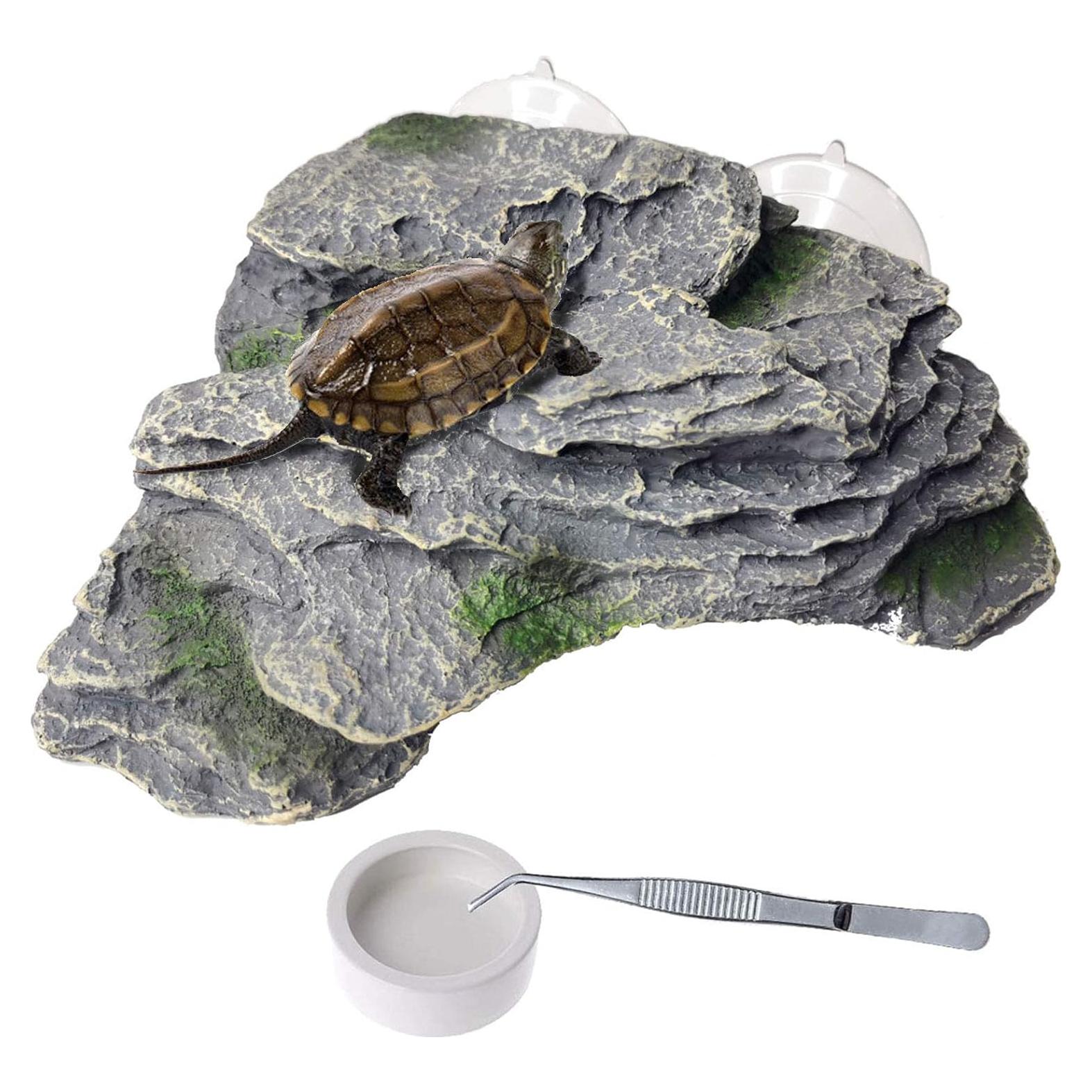 Plataforma de Sol para Tortugas PINVNBY 18x16x7 cm Resina