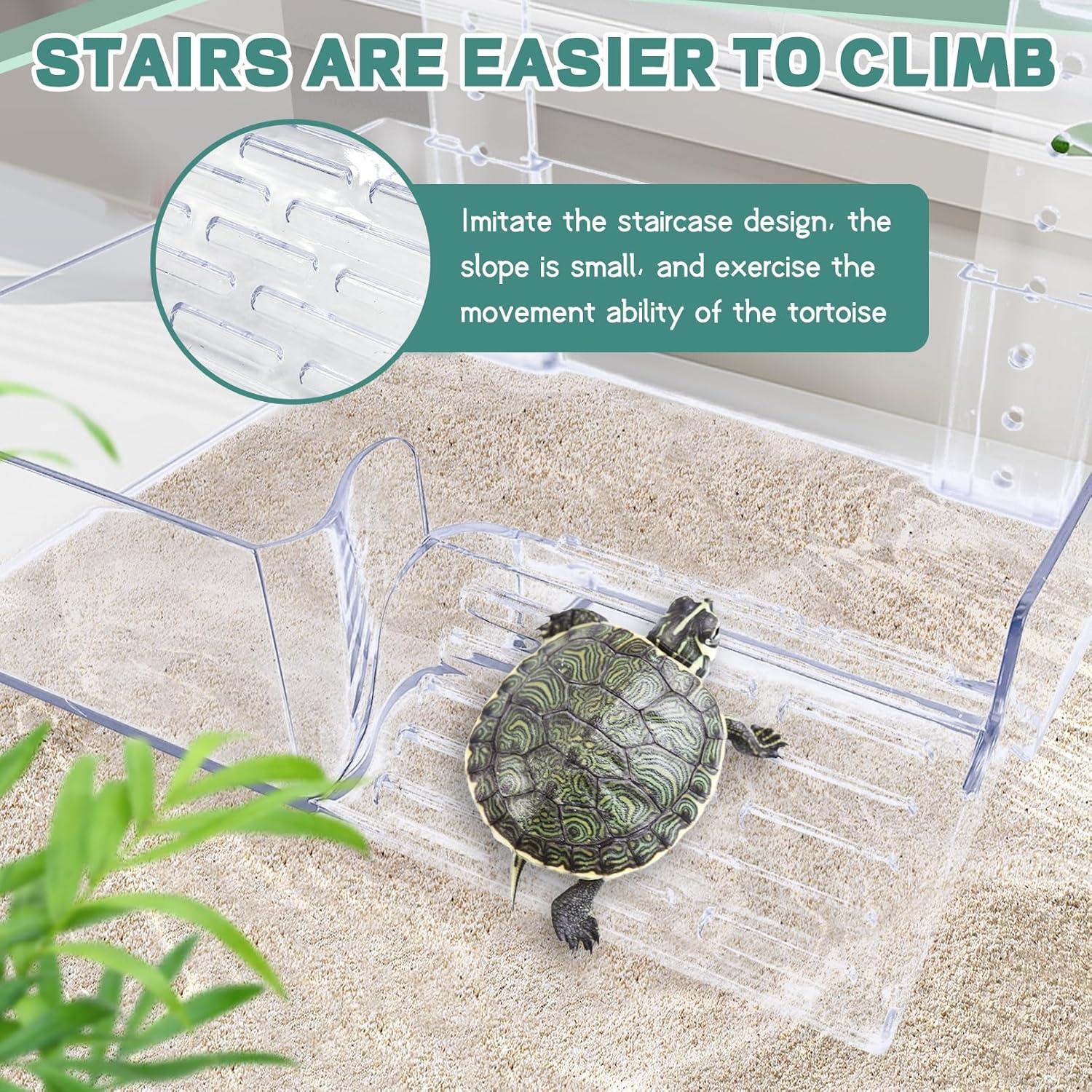 Plataforma de Sol para Tortugas PINVNBY Mediana Acrílico Transparente