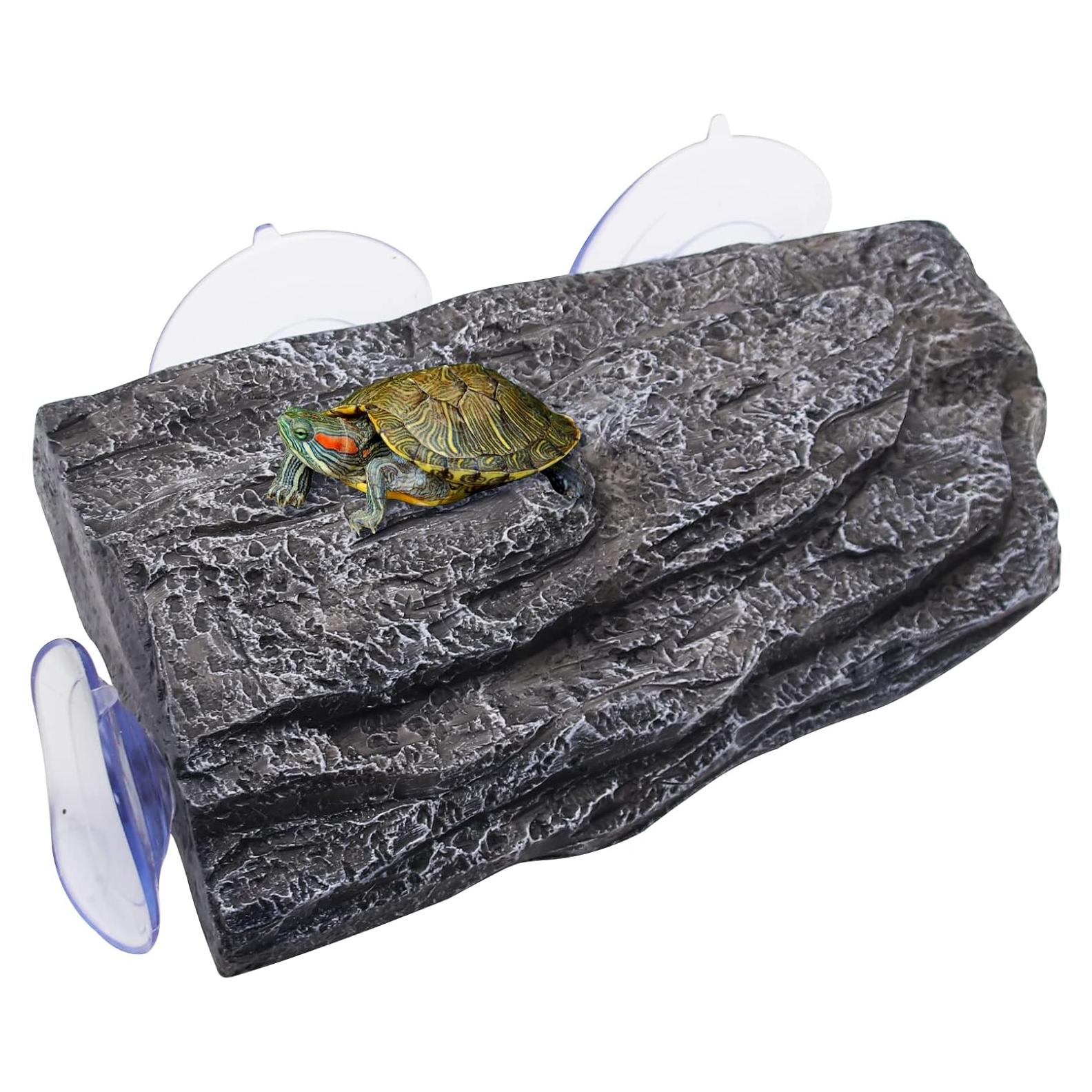 Plataforma Flotante para Tortugas Abustle Pig - Roca Gris 22x13x4 cm