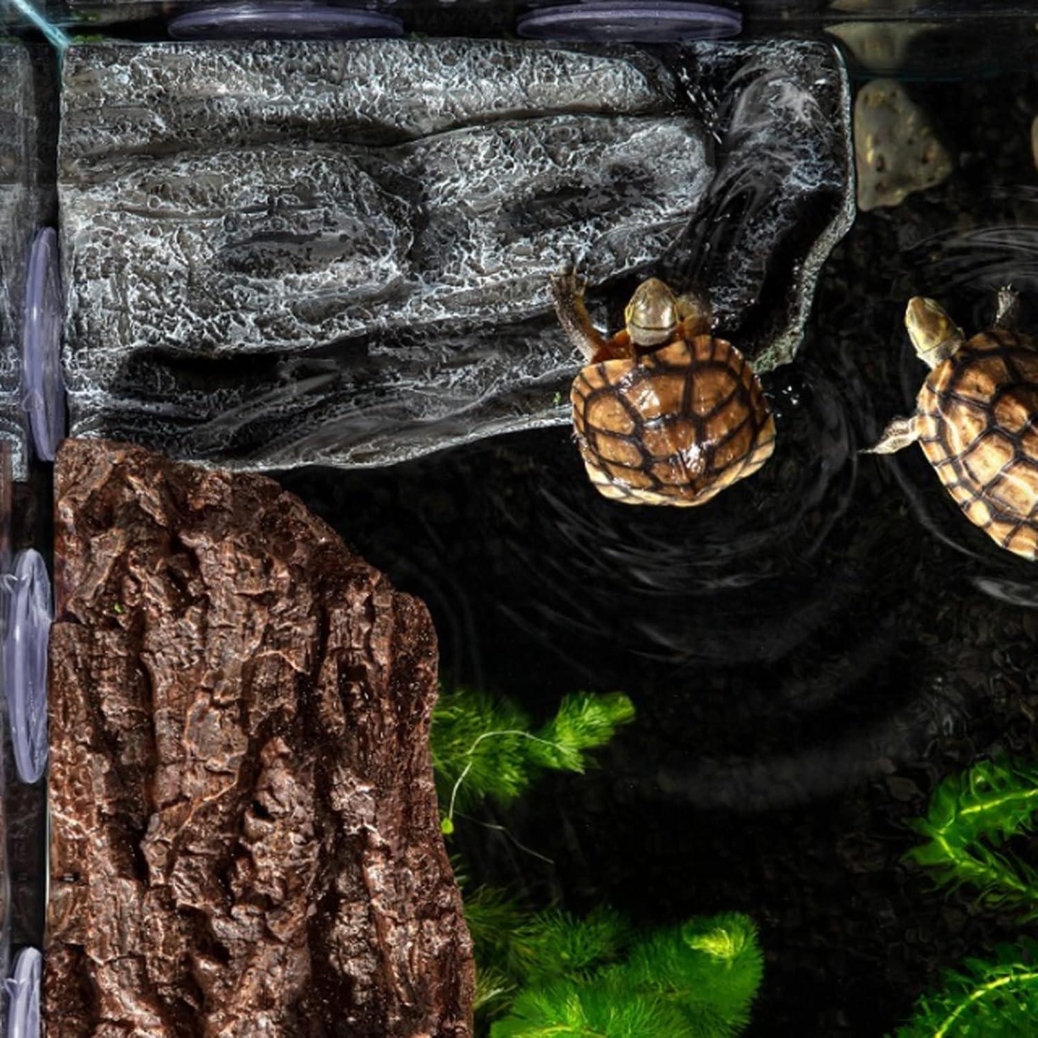 Plataforma Flotante para Tortugas Abustle Pig - Roca Gris 22x13x4 cm