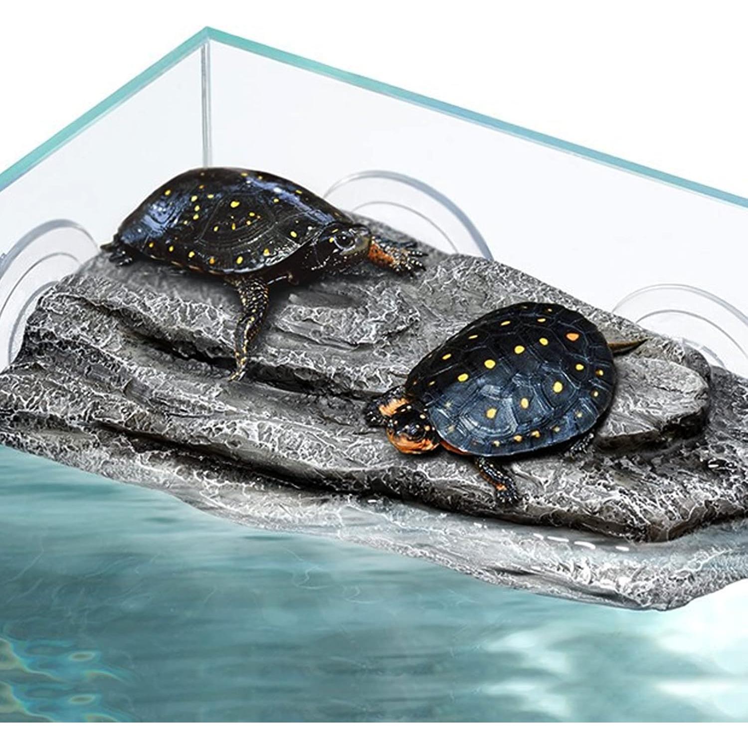 Plataforma Flotante para Tortugas Abustle Pig - Roca Gris 22x13x4 cm