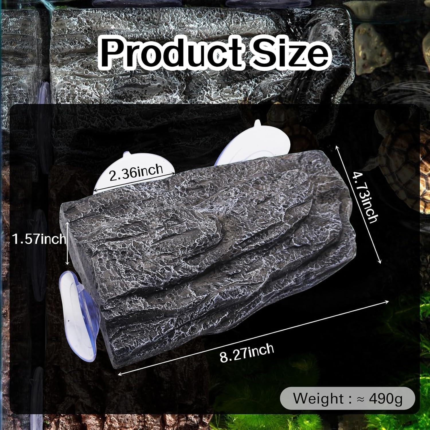 Plataforma Flotante para Tortugas Abustle Pig - Roca Gris 22x13x4 cm