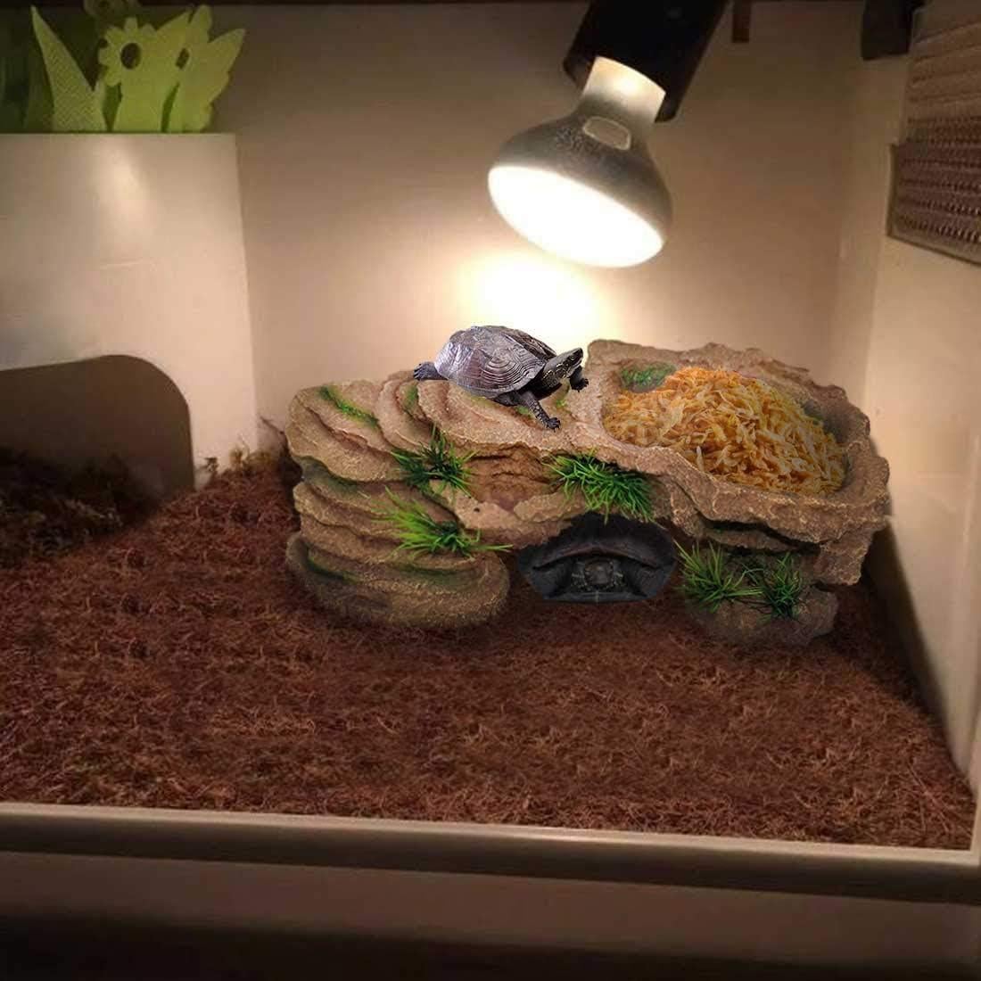 Plataforma de Sol para Tortugas PINVNBY - Roca de Resina 27.5x15.5 cm