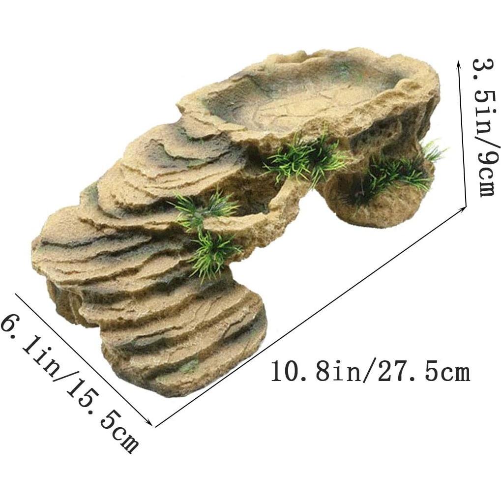 Plataforma de Sol para Tortugas PINVNBY - Roca de Resina 27.5x15.5 cm