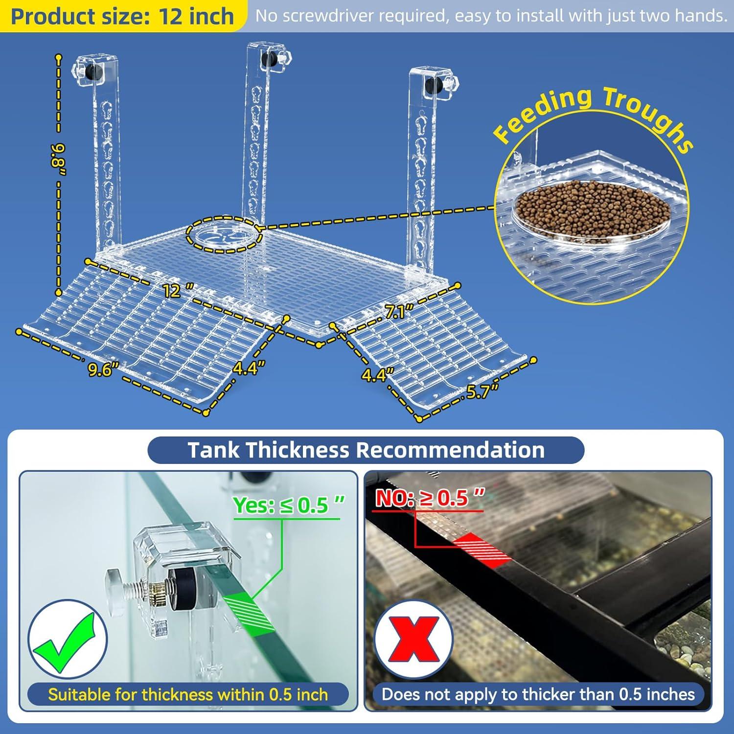 Plataforma de Solarium Acrílica Wedoelsim 30.48 cm para Tortugas