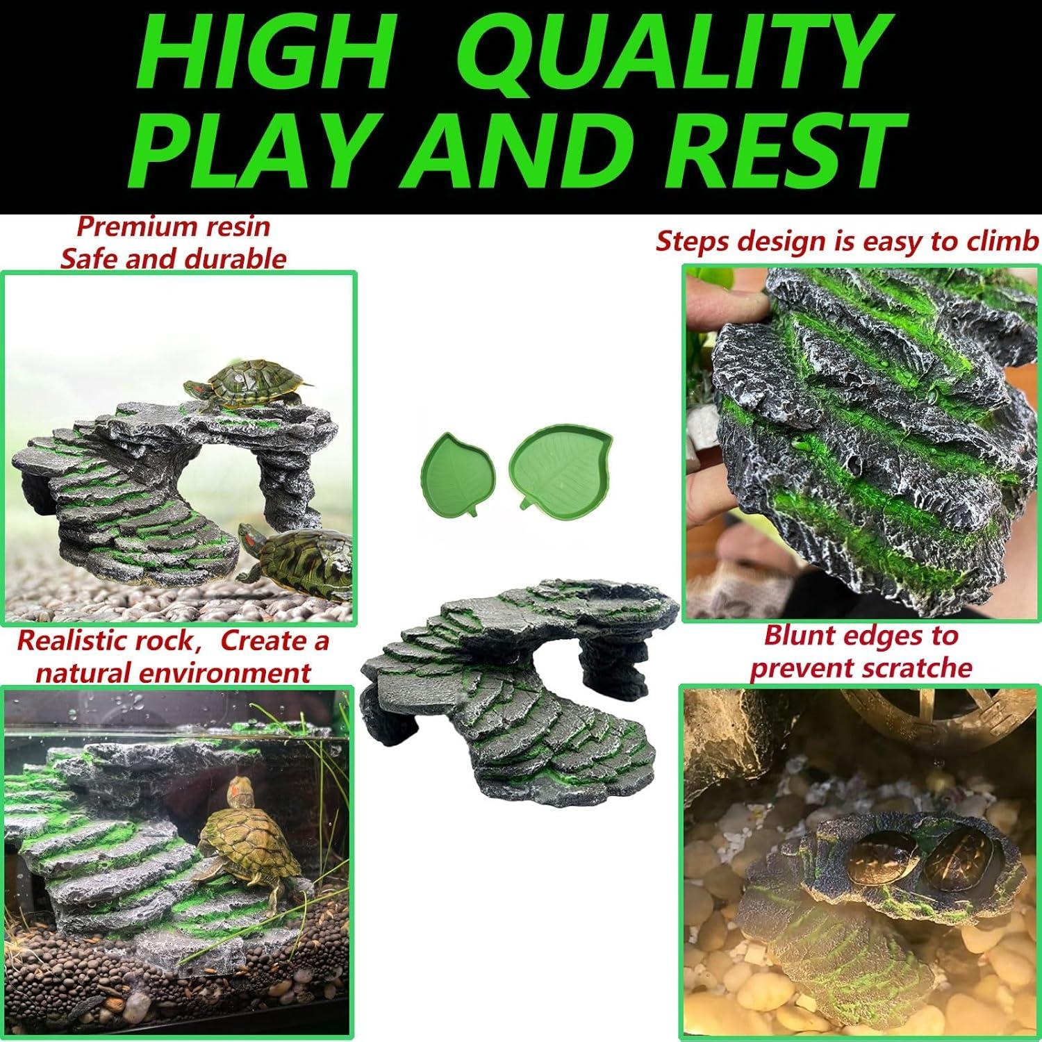 Plataforma de Sol para Tortugas BZCWHWY 24.4x10.2cm 3PCS