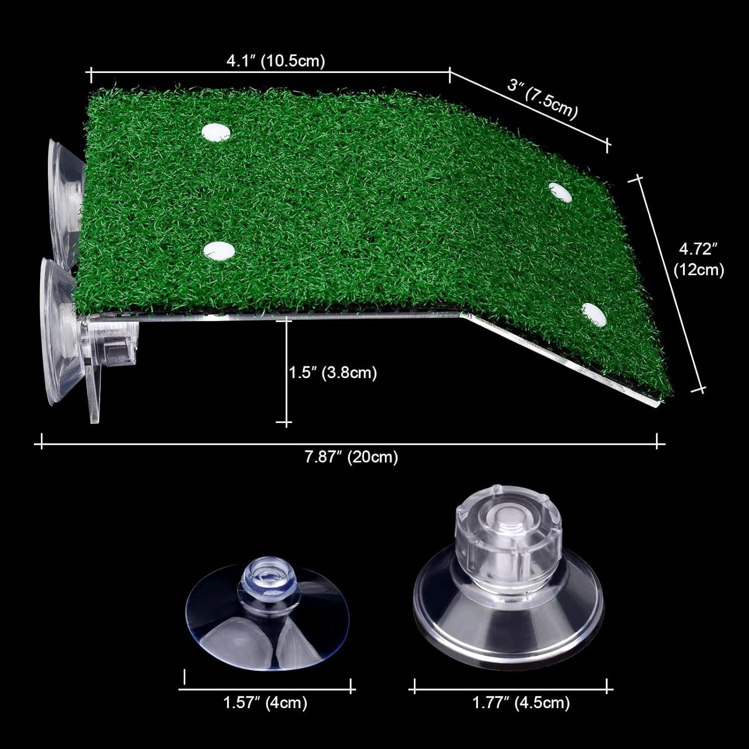 Plataforma de Sol para Tortugas Weaverbird con Césped 12x20cm