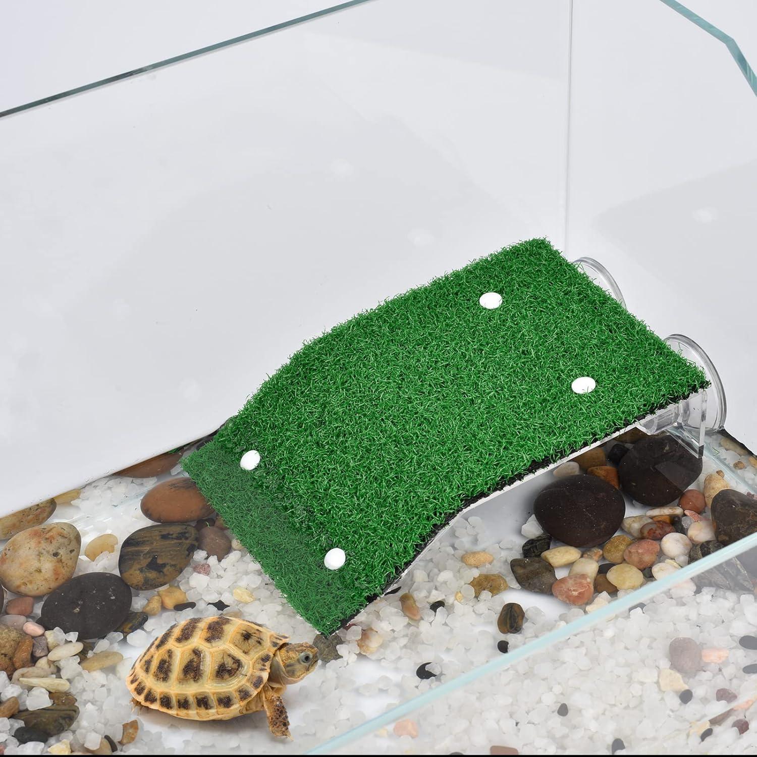 Plataforma de Sol para Tortugas Weaverbird con Césped 12x20cm