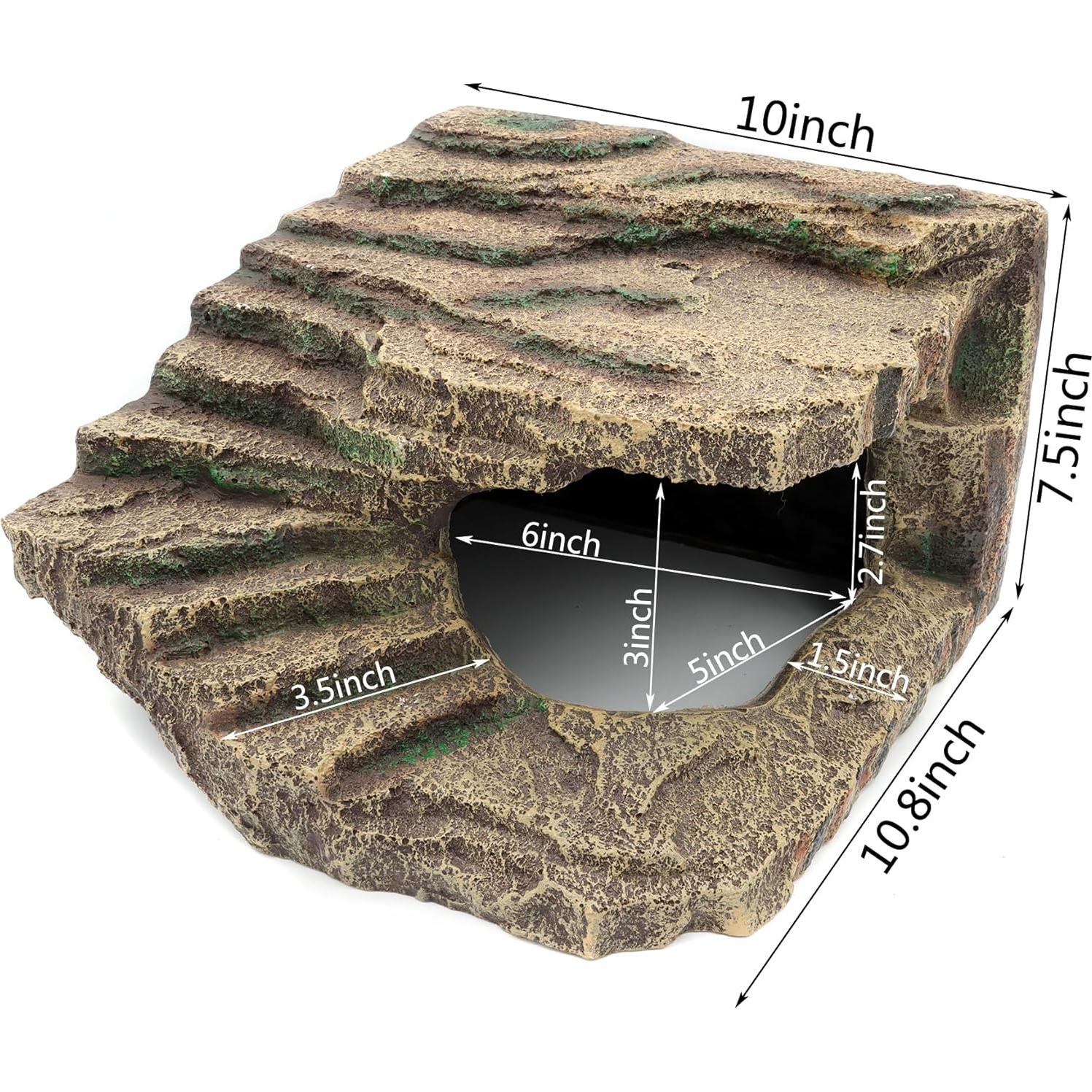 Escondite de Resina para Reptiles JIHAQUA Cueva Extra Grande
