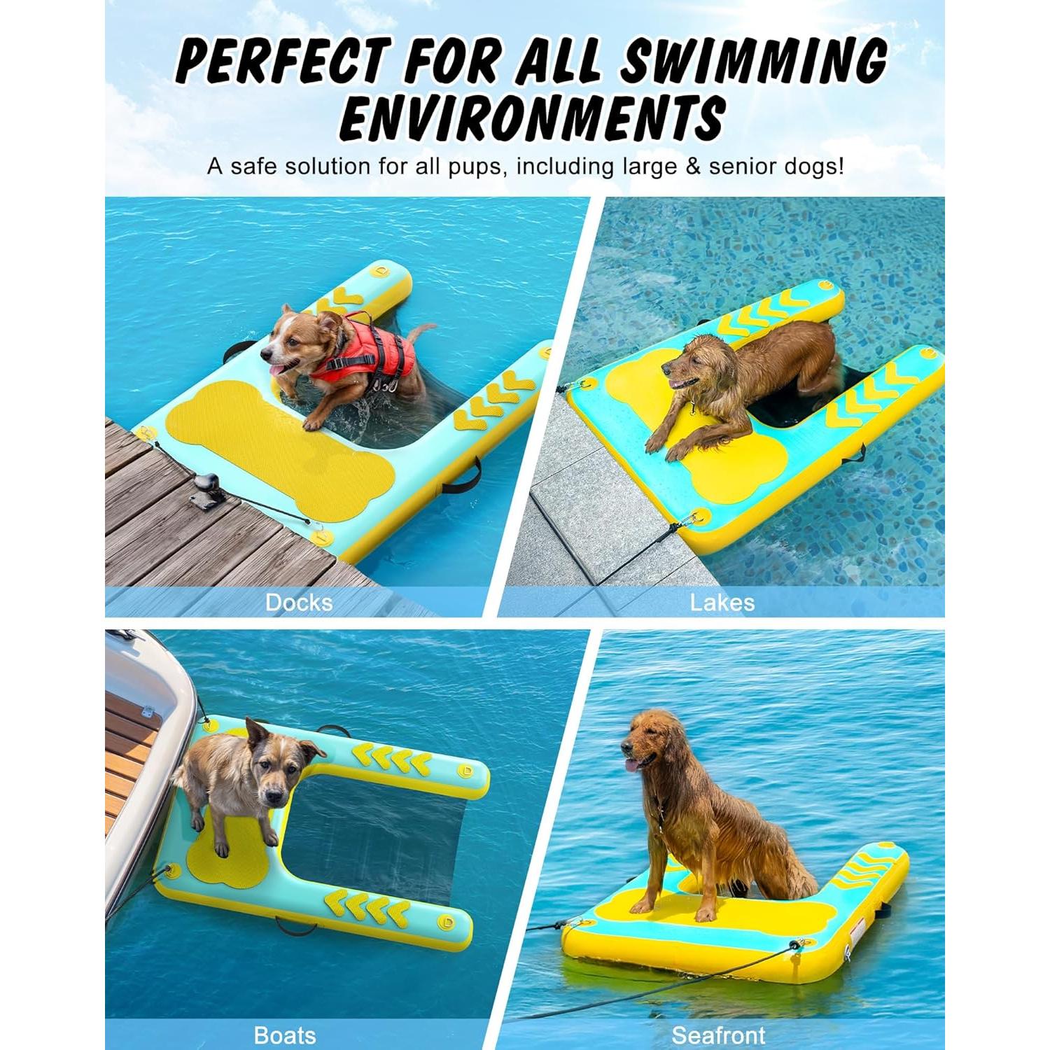 Rampa Inflable para Perros Lesotc 152.4x101.6cm Antideslizante