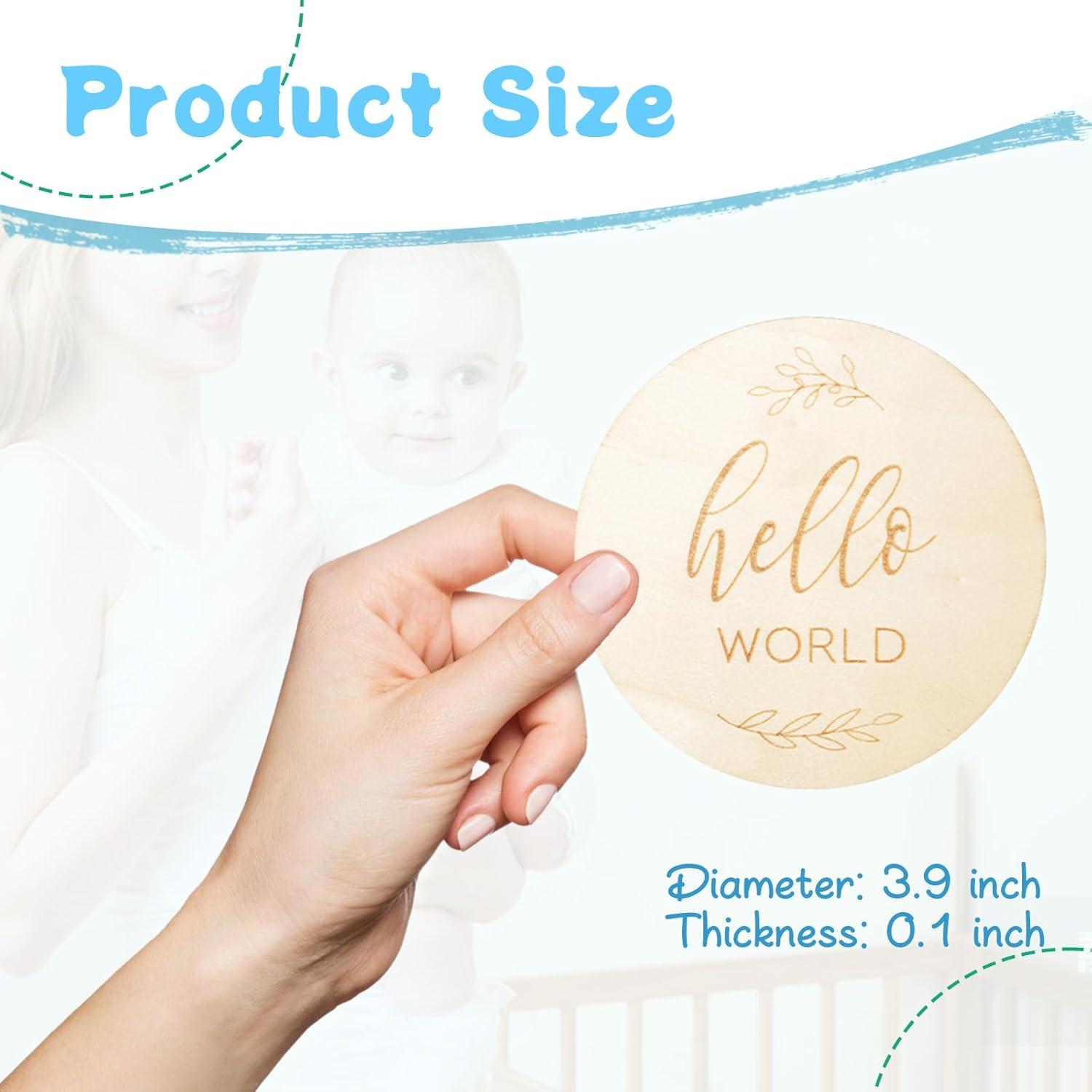 7 Hitos Mensuales de Madera para Bebé - Regalos Personalizados