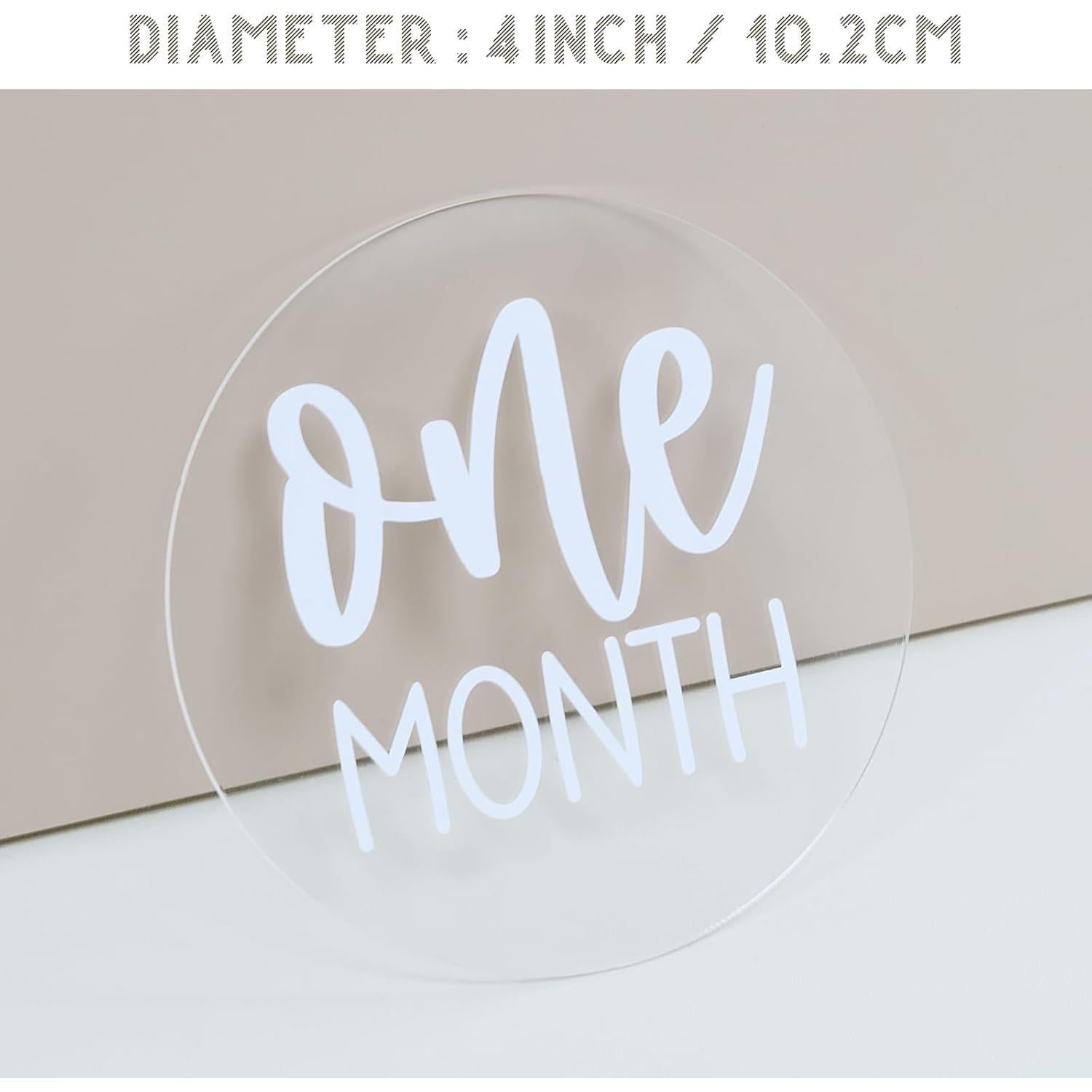 Discos de Hitos Mensuales Acrílico JINMURY 13 PCS 10.16 cm