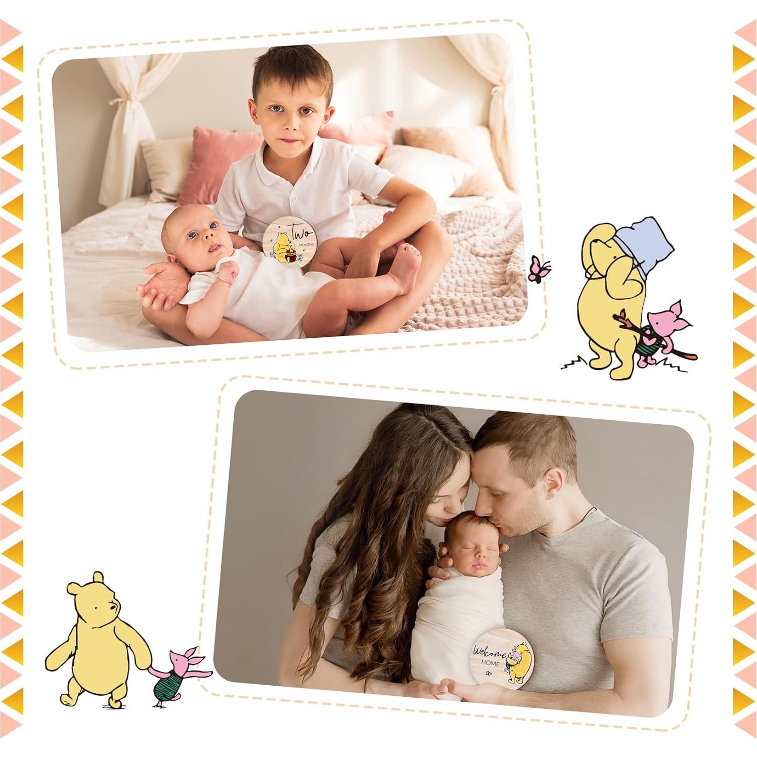 Tarjetas de Hitos de Madera Winnie the Pooh - 8 Piezas