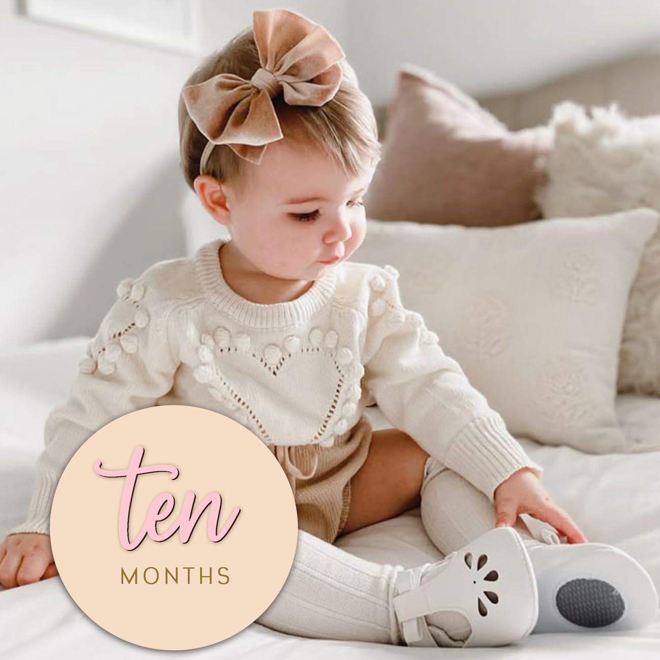 Discos Mensuales de Hitos para Bebés Rosa - Madera Ecológica