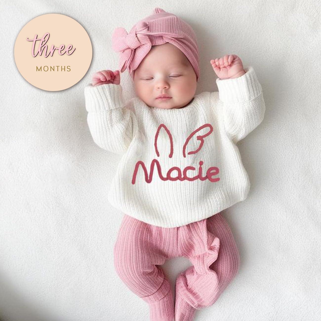 Discos Mensuales de Hitos para Bebés Rosa - Madera Ecológica