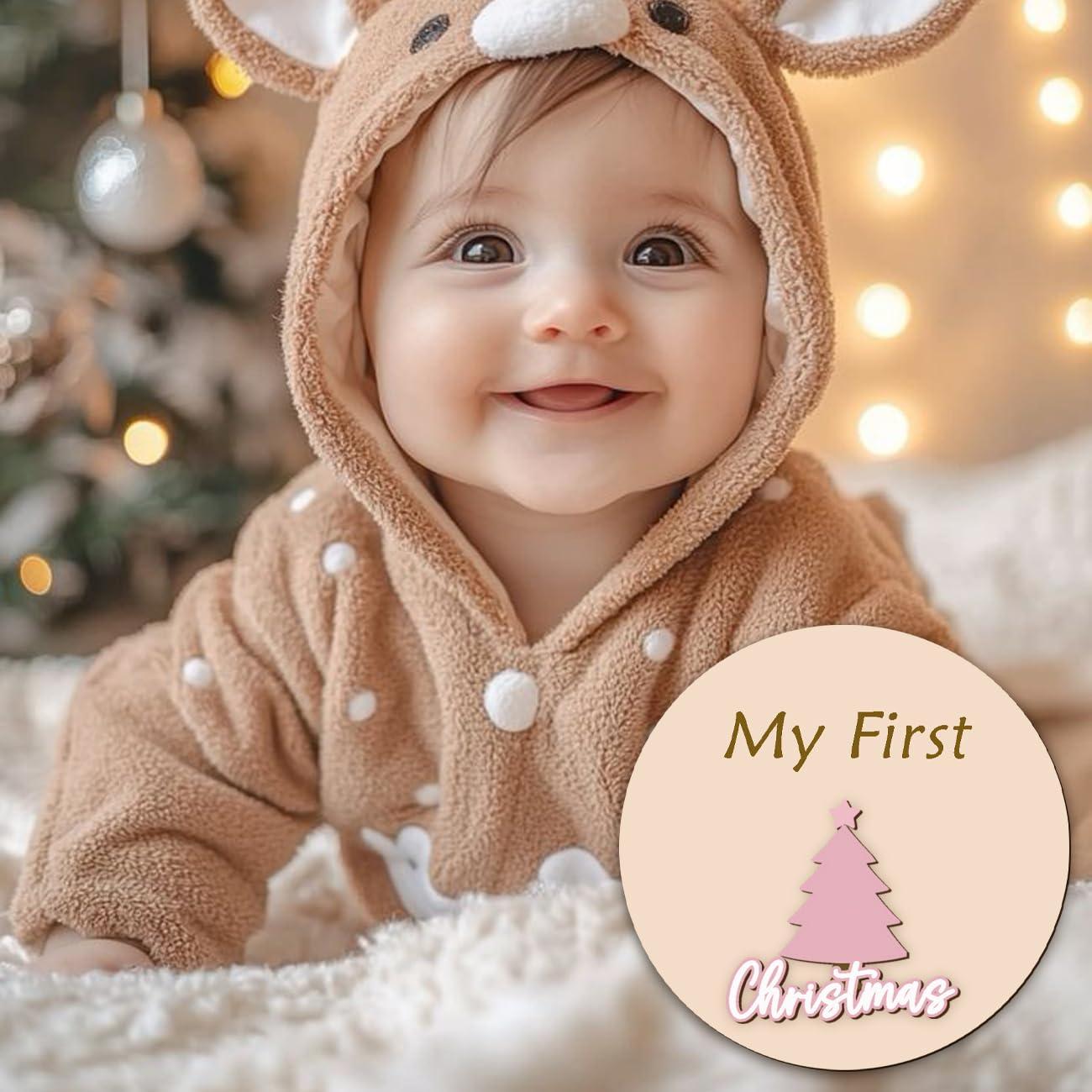 Discos Mensuales de Hitos para Bebés Rosa - Madera Ecológica