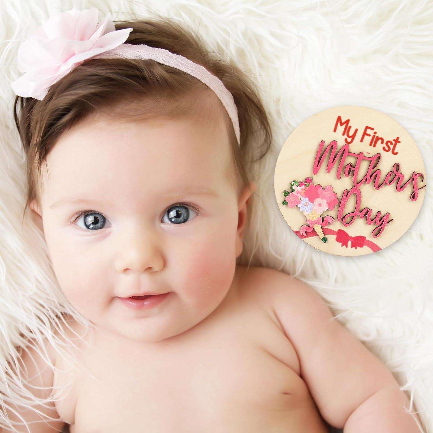 12 Tarjetas de Hitos para Bebés FYSUIMU Doble Capa Madera