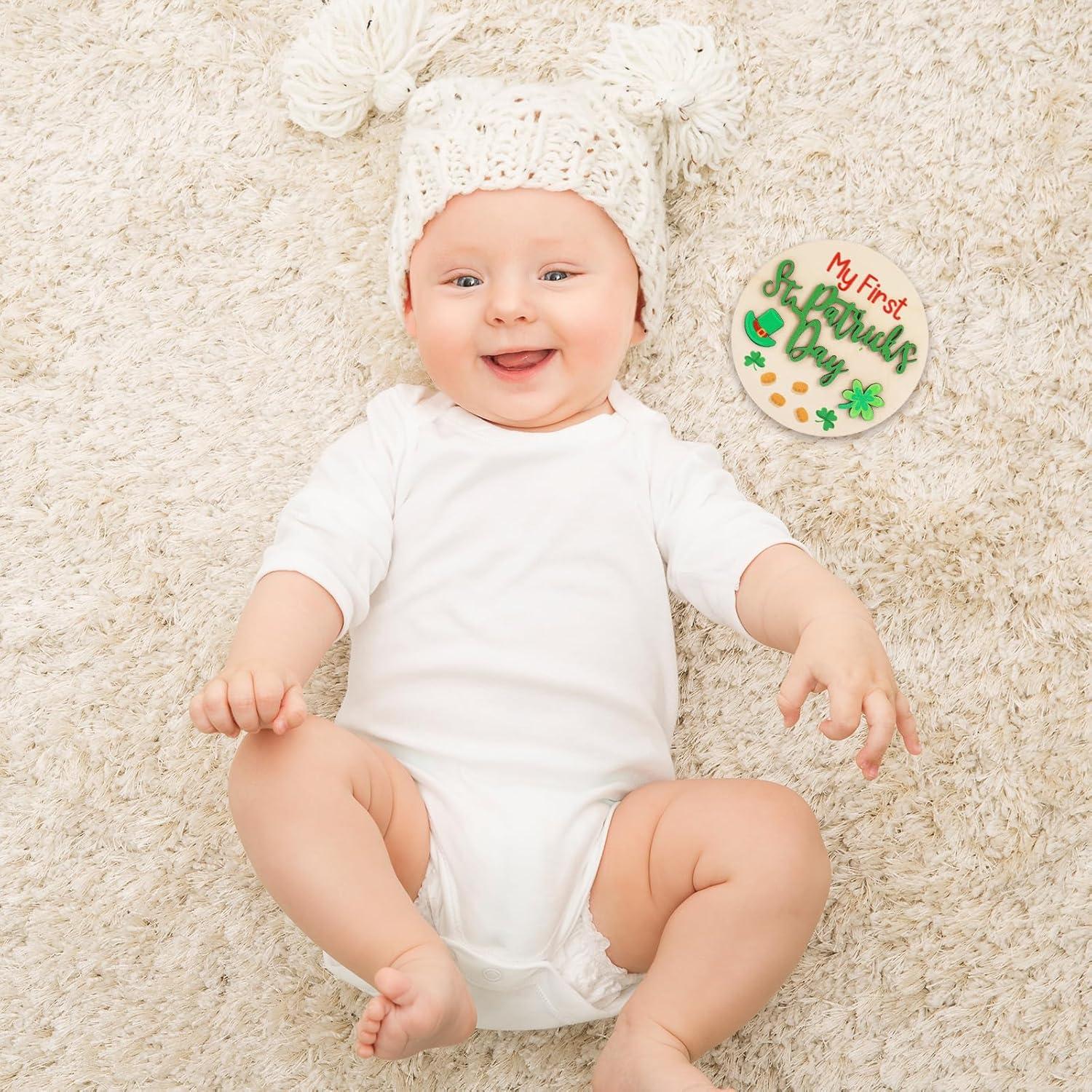 12 Tarjetas de Hitos para Bebés FYSUIMU Doble Capa Madera