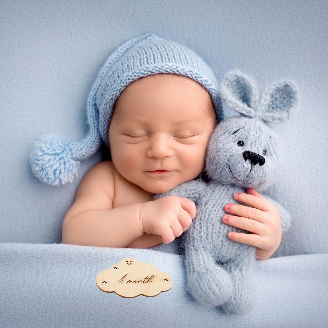 Tarjetas de Hitos Mensuales para Bebés Woodpeckers - 12 Accesorios