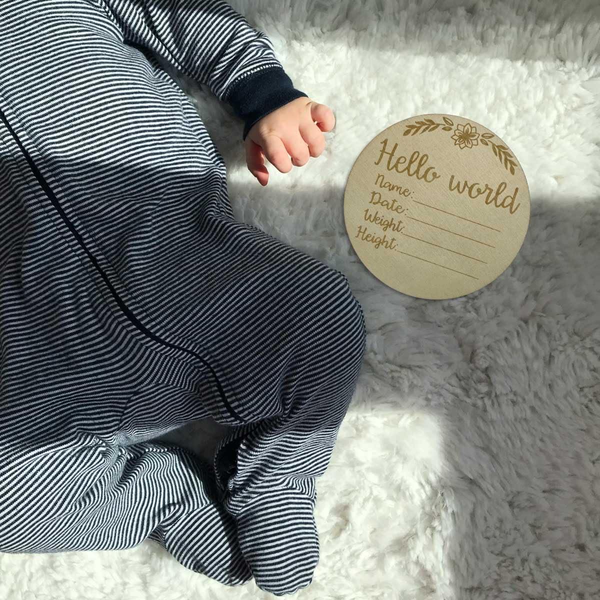 12 Tarjetas de Hitos Mensuales de Madera para Bebé - Recuerdos