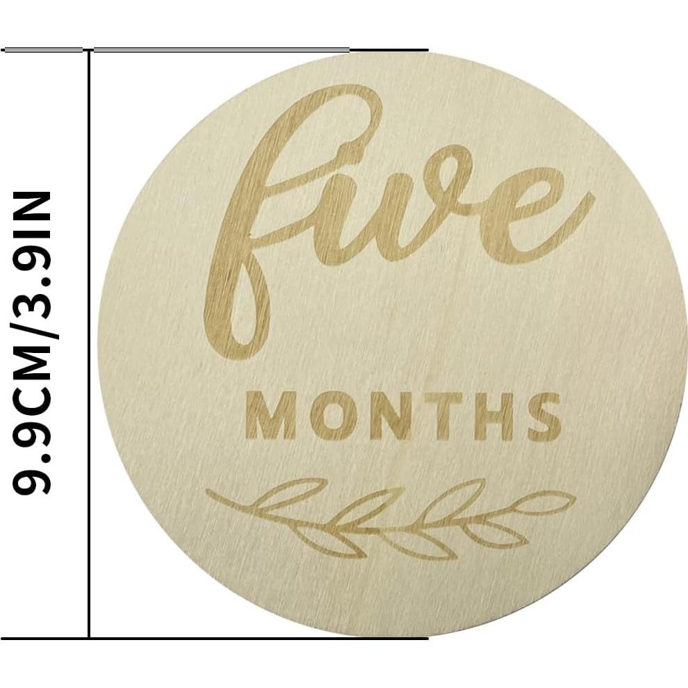 12 Tarjetas de Hitos Mensuales de Madera para Bebé - Recuerdos