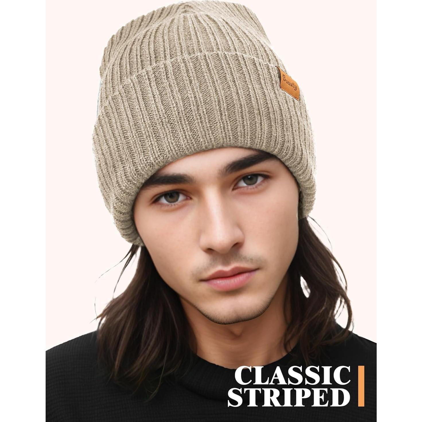 Gorro Beanie Unisex de Invierno con Forro Polar - Talla Única