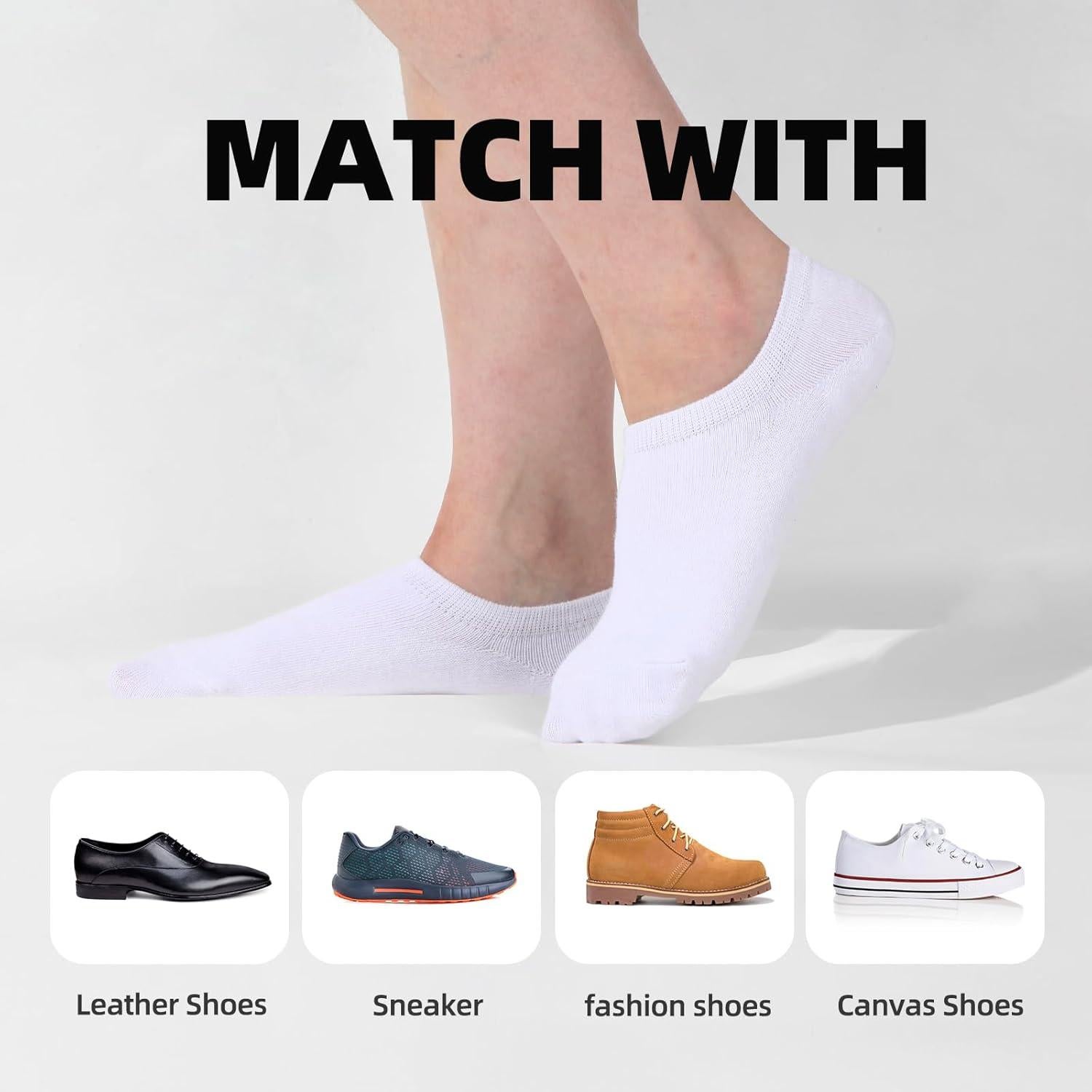 Calcetines Cortos de Algodón Antideslizantes Multi-6 Pares