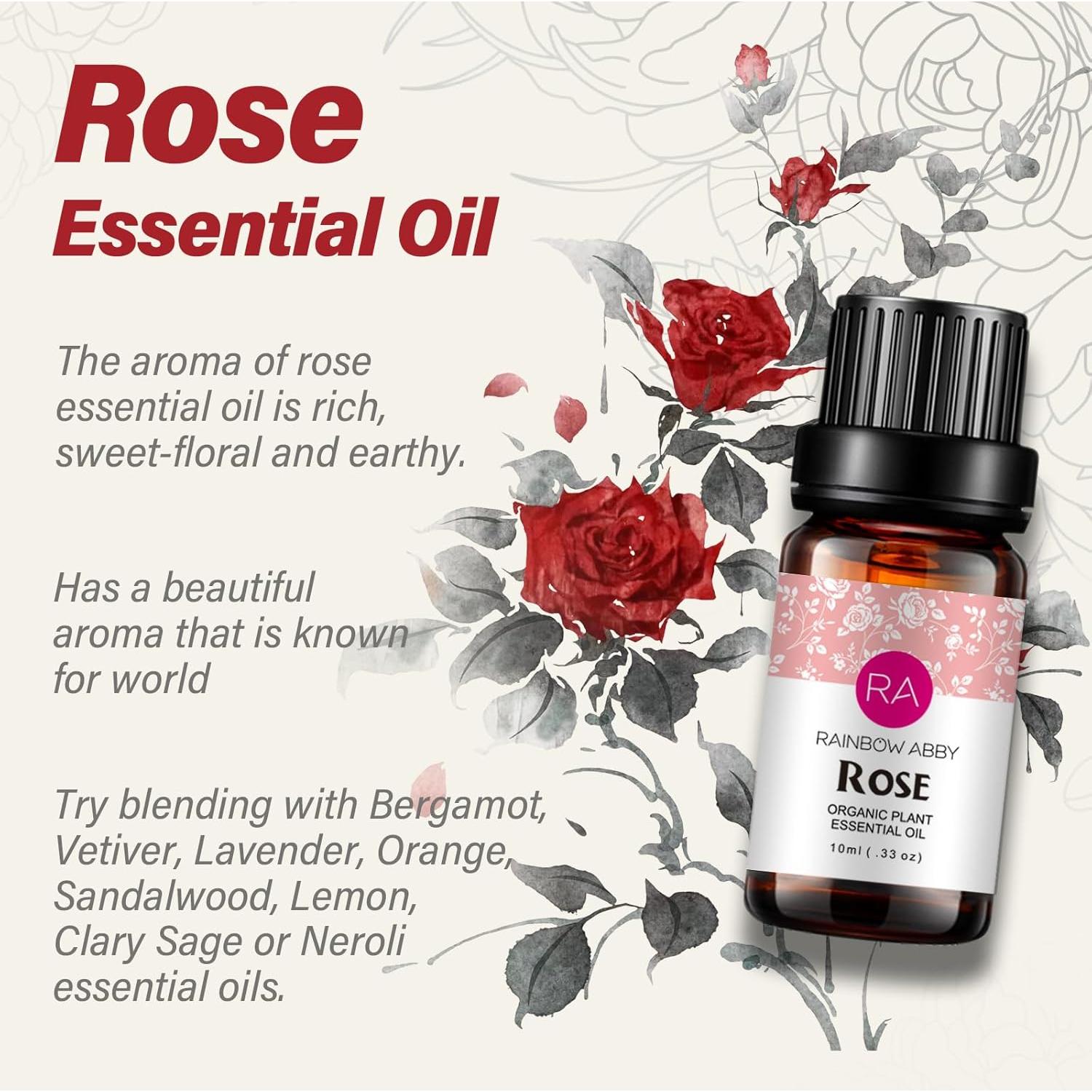 Aceite Esencial de Rosa Orgánico Puro RAINBOW ABBY 10ml
