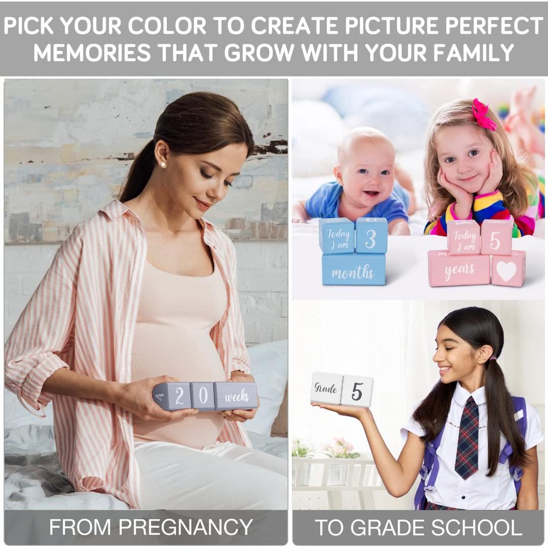 Bloques de Hitos Mensuales para Bebés Parkway Home Rosa