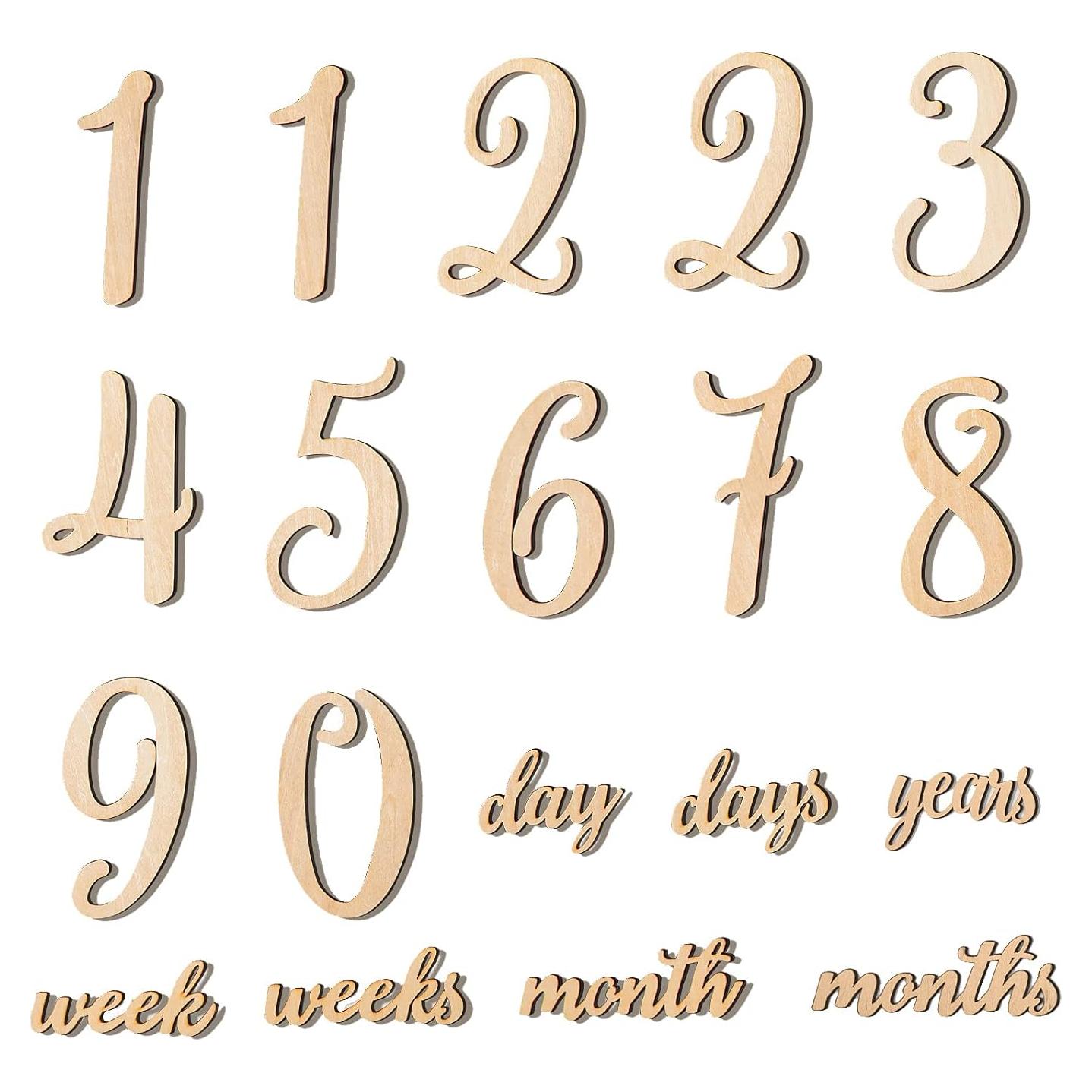 Set de 19 Números de Hitos de Madera Promise Babe