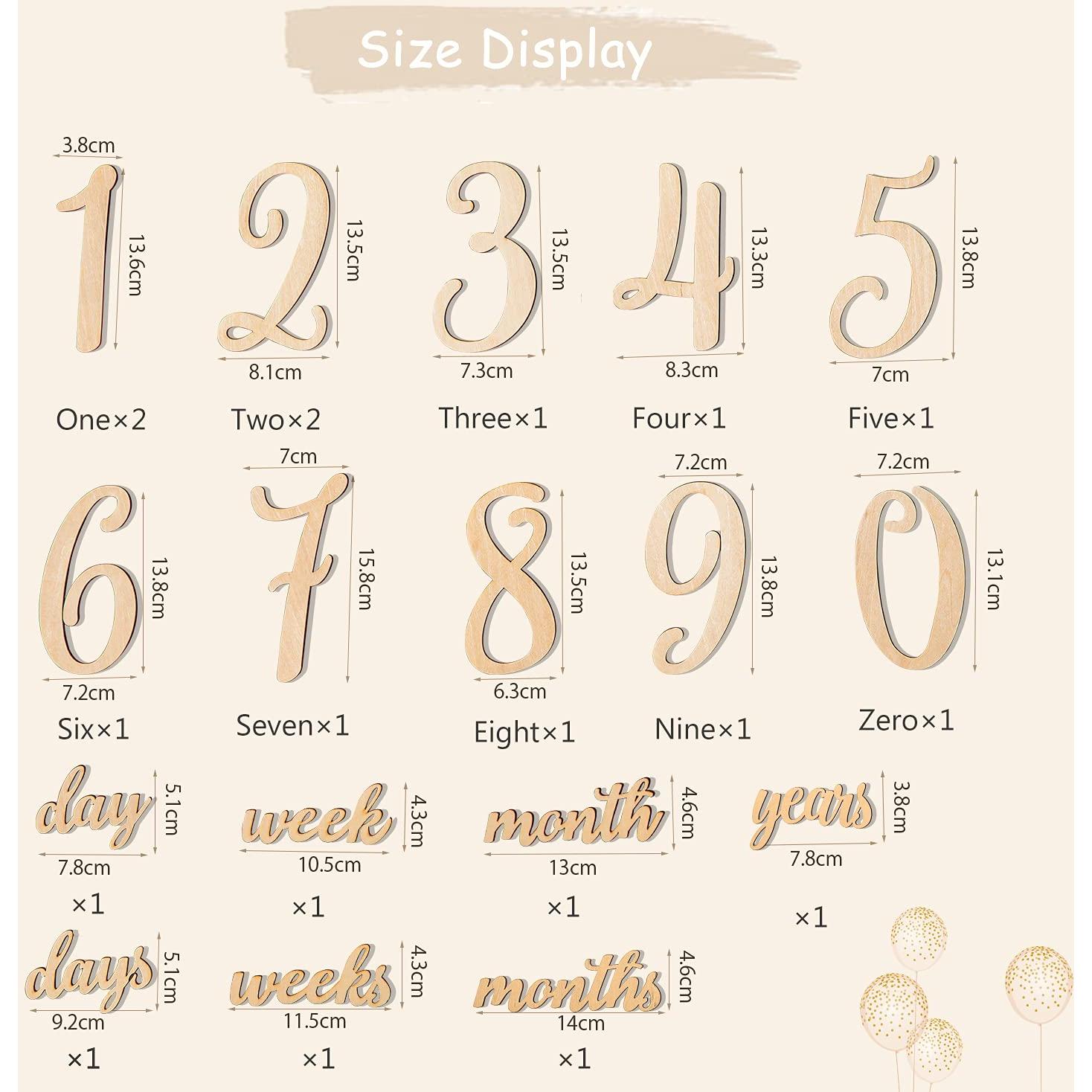 Set de 19 Números de Hitos de Madera Promise Babe