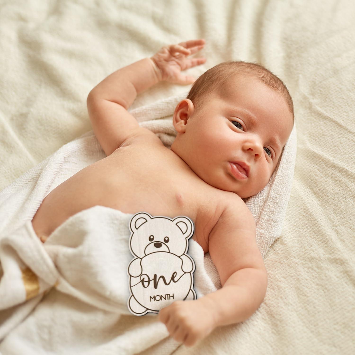 Tarjetas de Hitos Mensuales Bebés Oso de Peluche The Real Bossy Baby