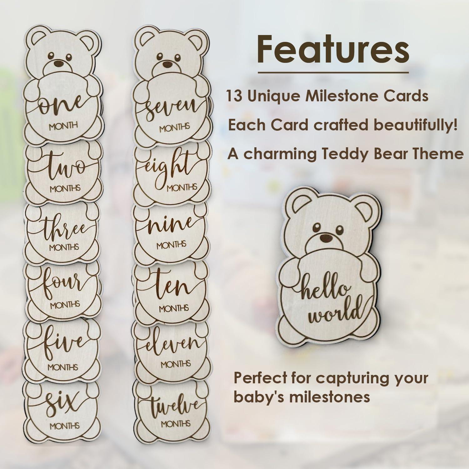 Tarjetas de Hitos Mensuales Bebés Oso de Peluche The Real Bossy Baby