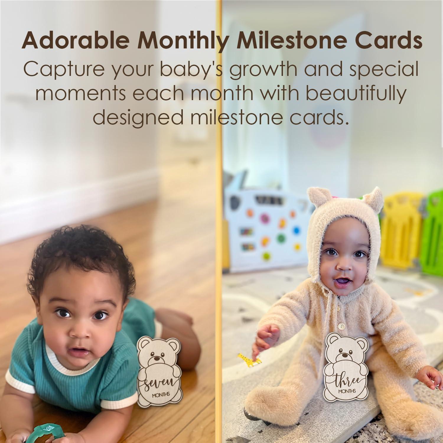 Tarjetas de Hitos Mensuales Bebés Oso de Peluche The Real Bossy Baby
