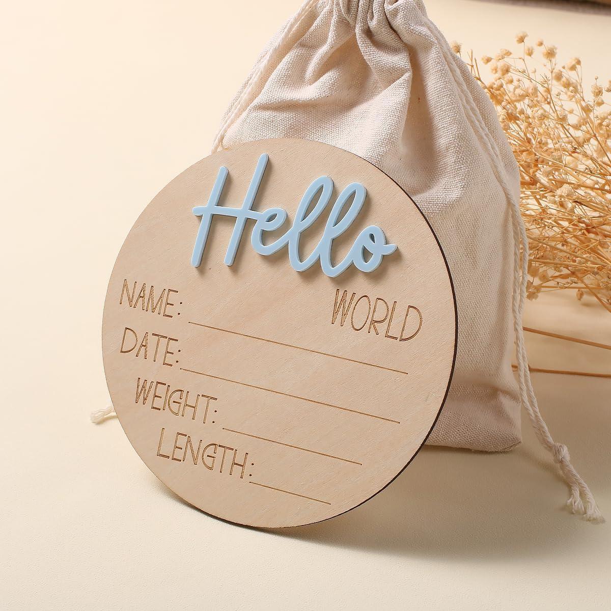 Cartel de Anuncio de Bebé Ylsteed 6" Azul - Tarjeta de Hitos