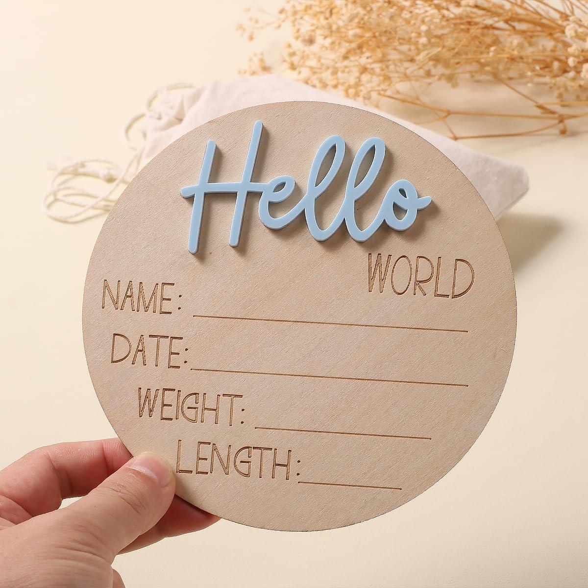 Cartel de Anuncio de Bebé Ylsteed 6" Azul - Tarjeta de Hitos