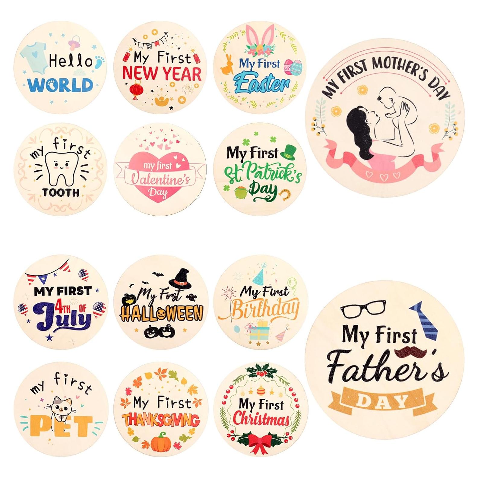 7 Piezas Señales de Hitos de Vacaciones para Bebés Tinoaly