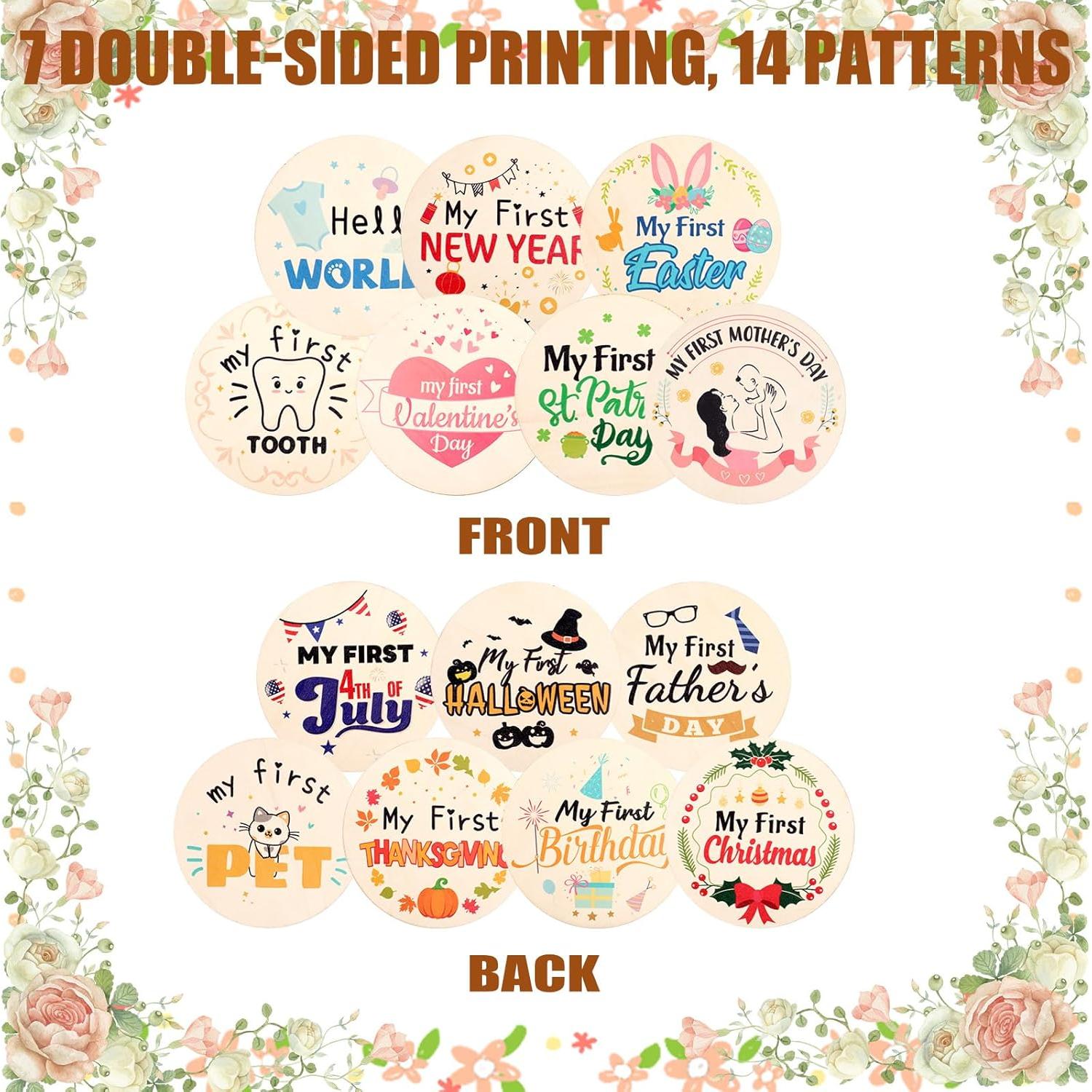 7 Piezas Señales de Hitos de Vacaciones para Bebés Tinoaly