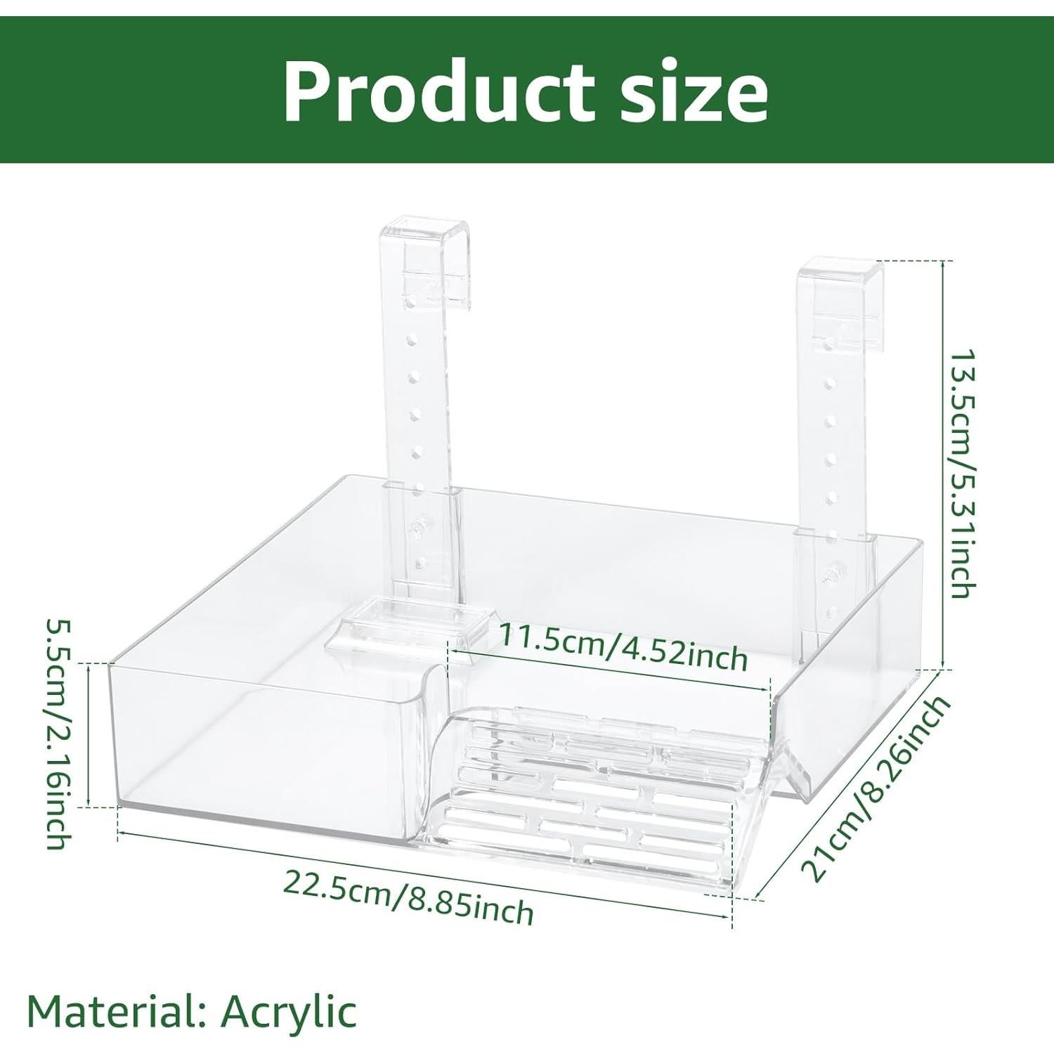 Plataforma de Sol para Tortugas Acrílico Ajustable 22.5x21 cm