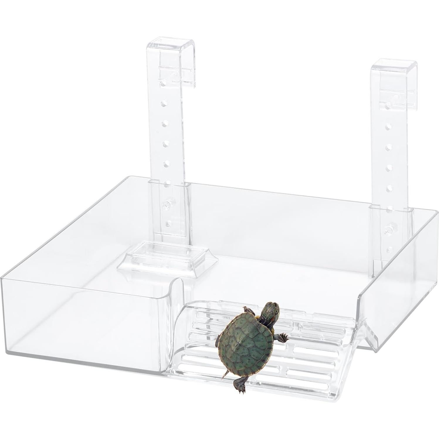Plataforma de Sol para Tortugas Acrílico Ajustable 22.5x21 cm