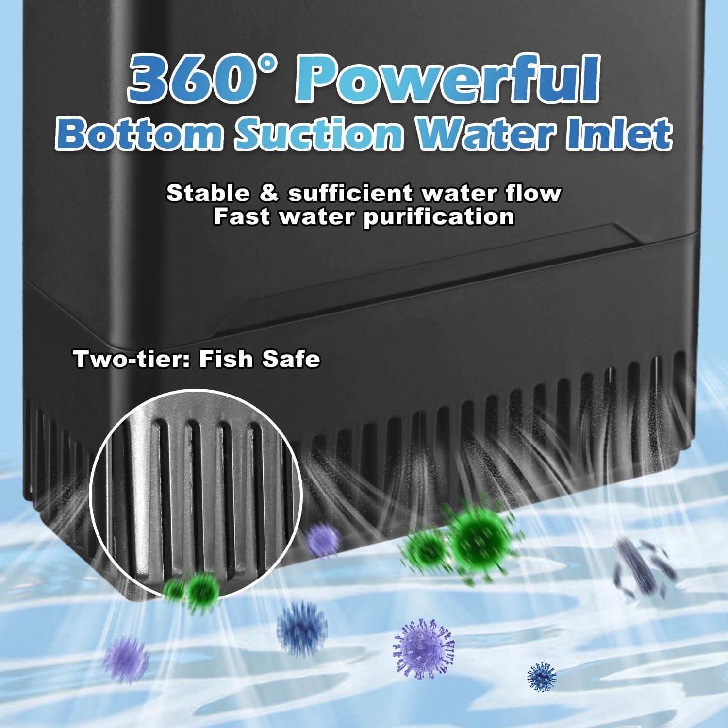 Filtro Interno Ajustable TARARIUM IX-120 para Acuarios 30-55 Gal