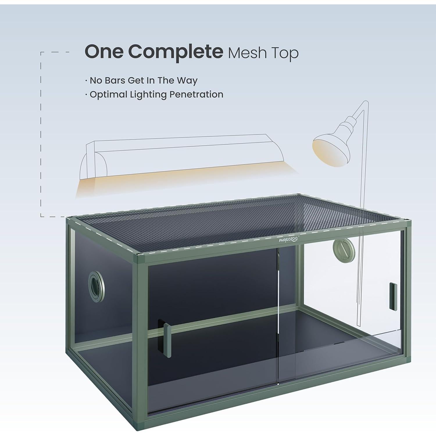 Tanque de Reptiles Phailozoo 189L 91x46x46cm Verde Terroso