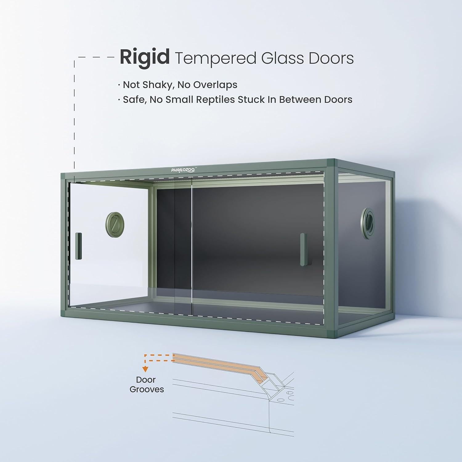 Tanque de Reptiles Phailozoo 189L 91x46x46cm Verde Terroso