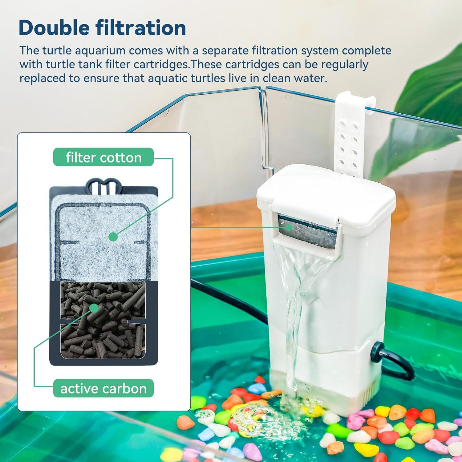 Kit Hábitat para Tortugas Acuáticas BINANO 48.9x24.9cm Verde