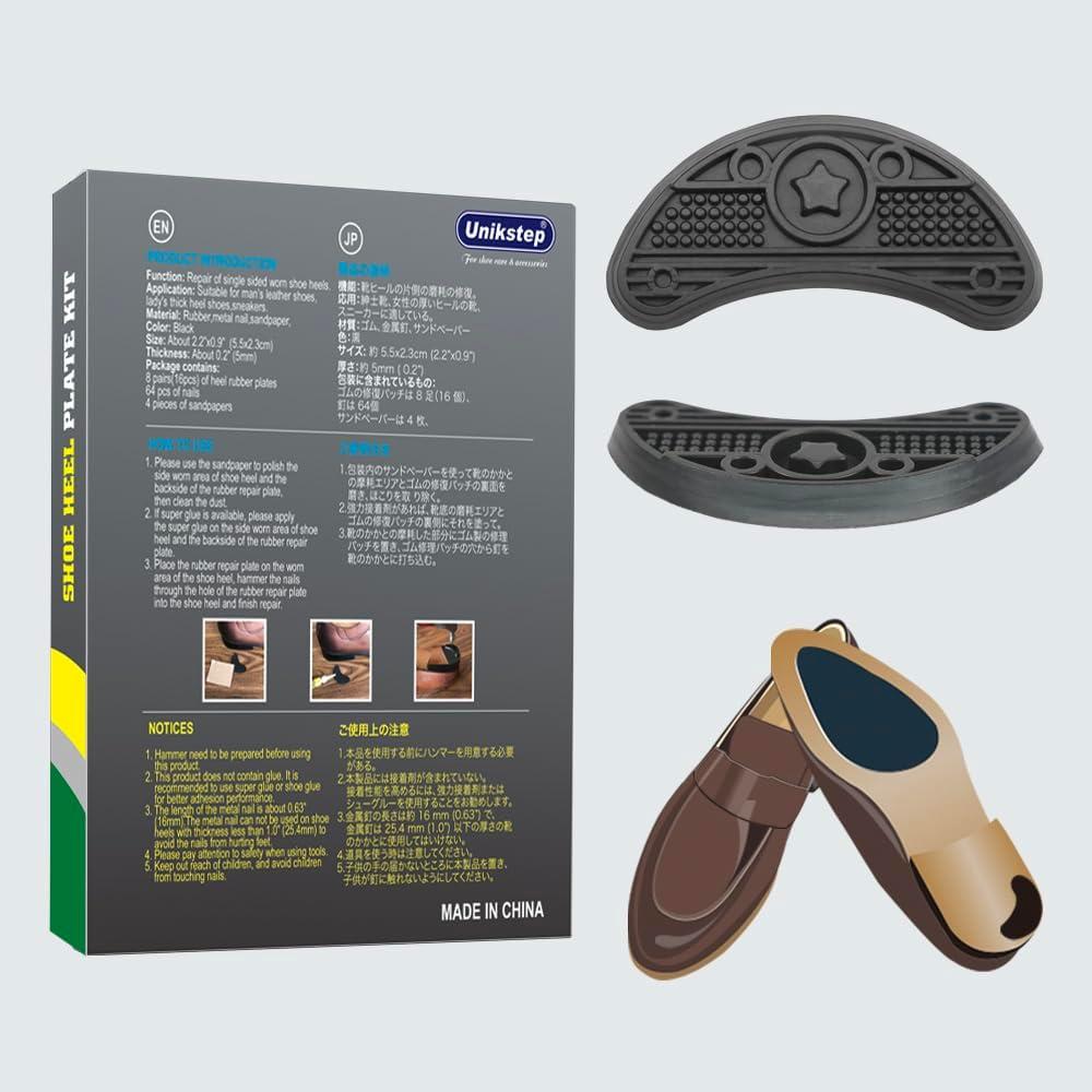 Kit de Reparación de Tacones UNIKSTEP 8 Pares Goma Antideslizante