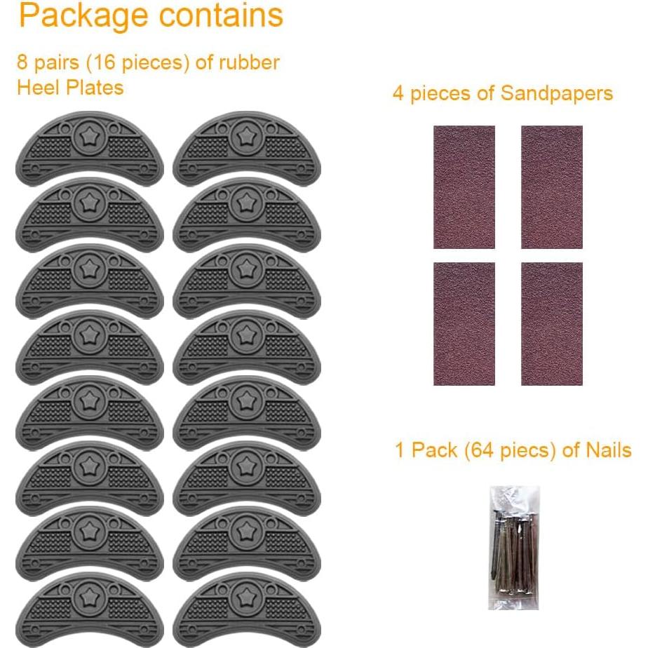 Kit de Reparación de Tacones UNIKSTEP 8 Pares Goma Antideslizante