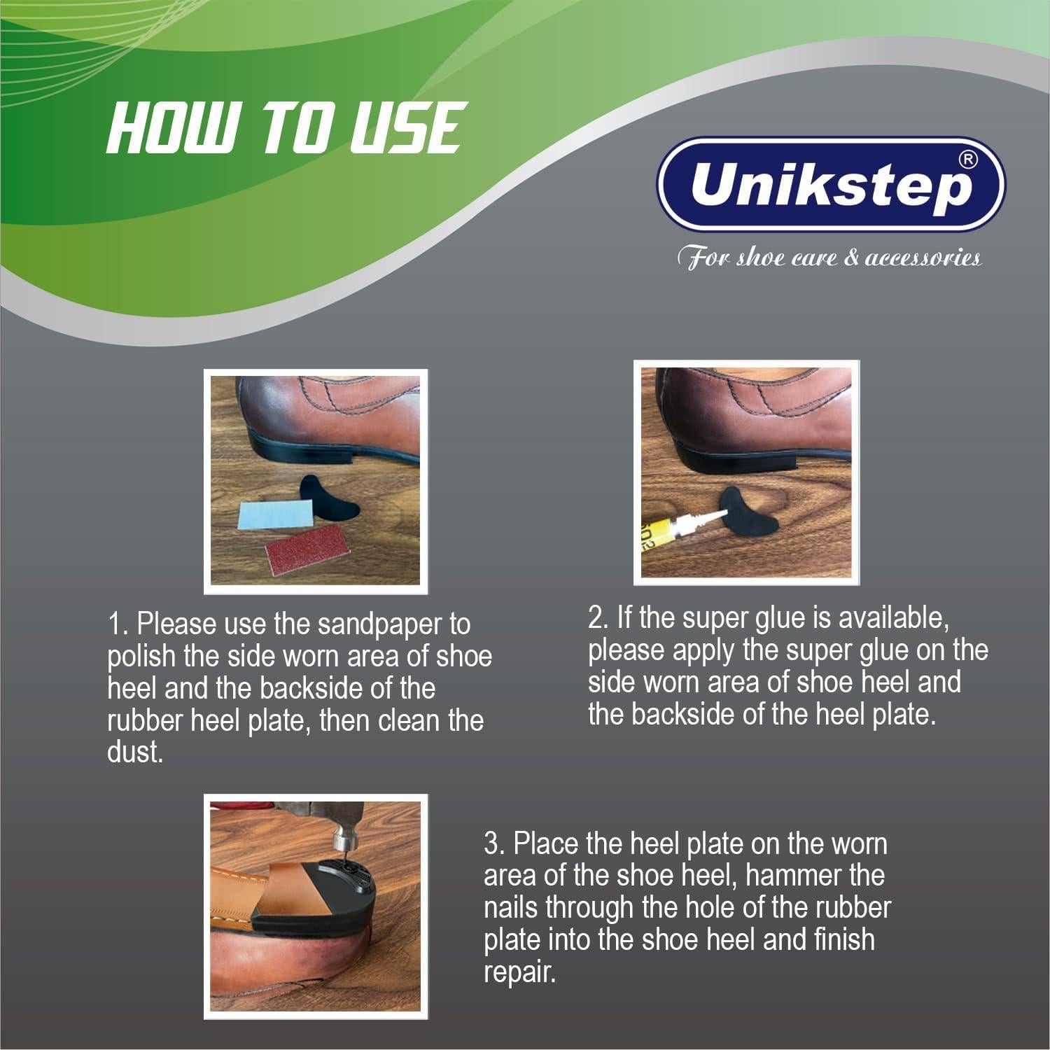 Kit de Reparación de Tacones UNIKSTEP 8 Pares Goma Antideslizante